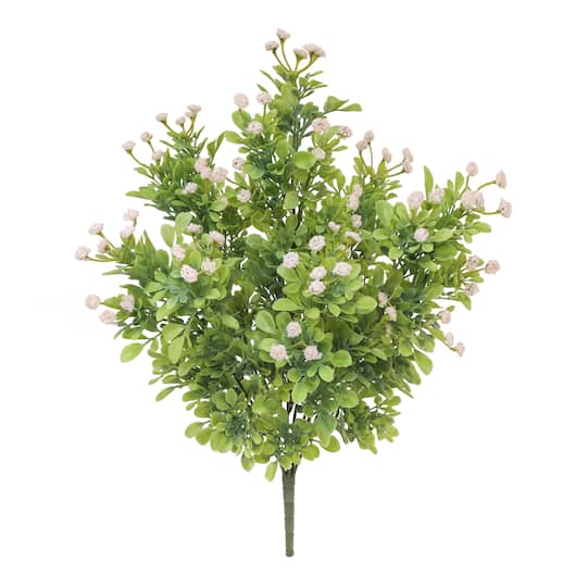 19" Pink Baby's Breath & Boxwood Bush by Ashland®